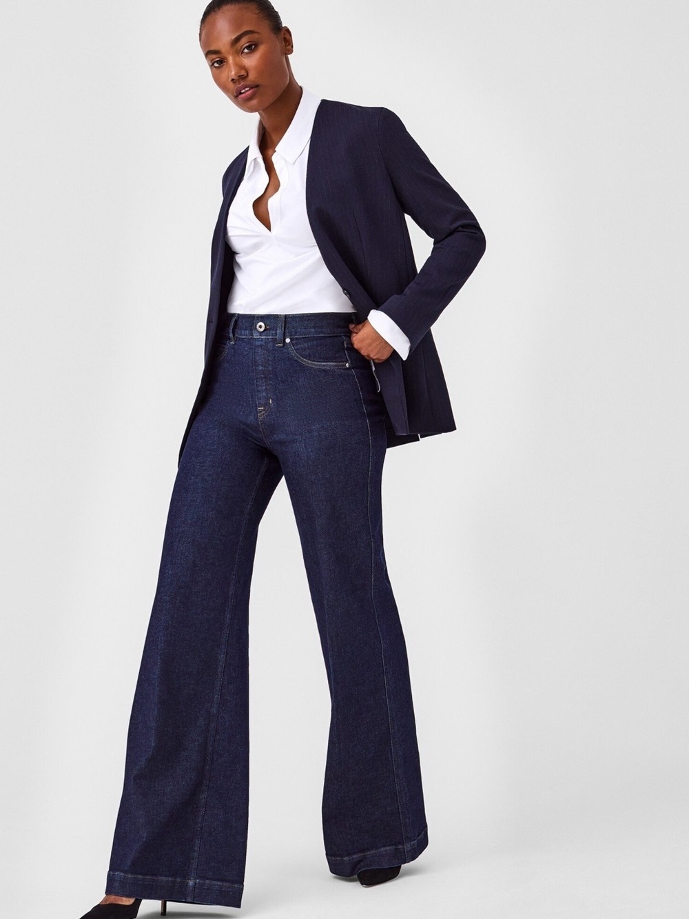 New Revolve Spanx super Wide Leg Pull-On Jeans Sz XL 14-16